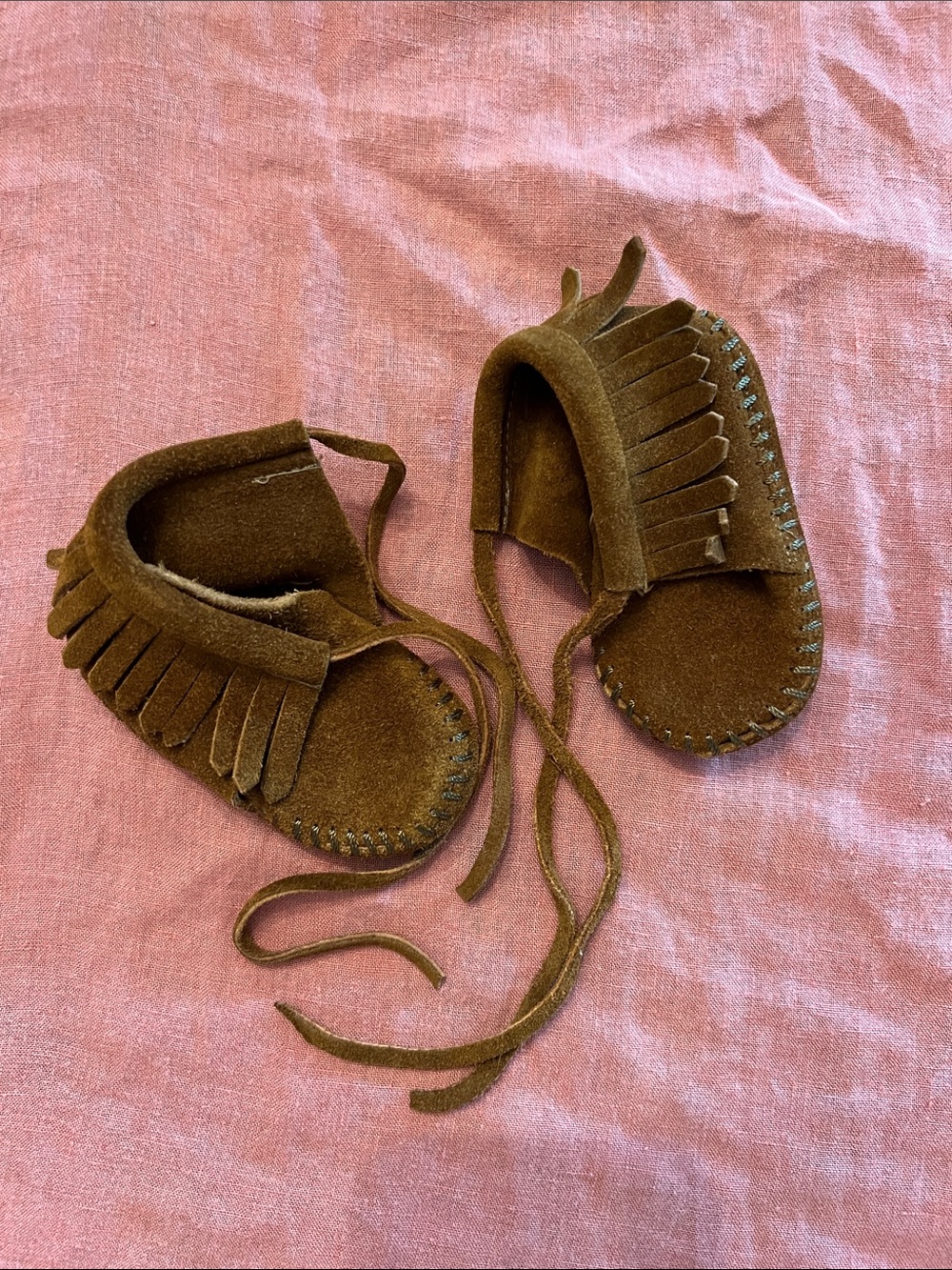 Minnetonka Brown Fringe Toddler Moccasins